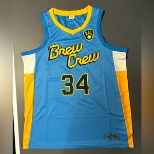 NEW Giannis Antetokounmpo Milwaukee Brewers Bucks Jersey SGA Giveaway SIZE M